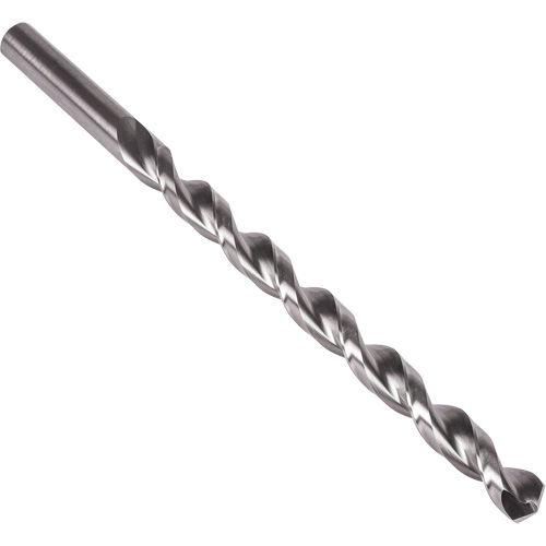 Extra Length Parabolic Flute Drill Bit, 1/4", High Speed Steel, 9" Flute, 135° Point