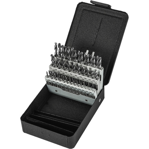 Stub Length Drill Bit Set, 60 Pieces, High Speed Steel