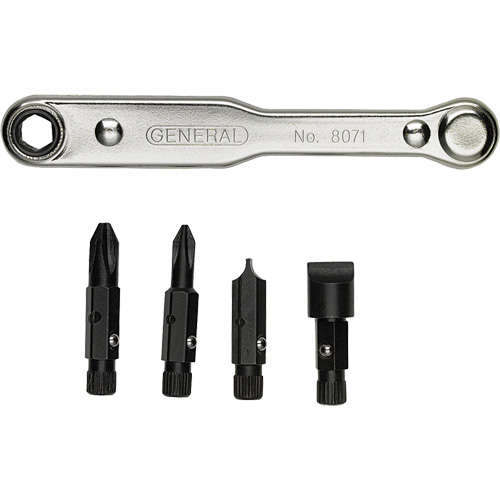 Ratcheting Offset Screwdriver Set, 5 Pcs.