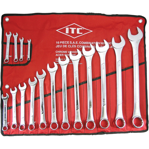 ICW-16 Professional Raised Panel Wrench Set, Combination, 16 Pieces, Imperial