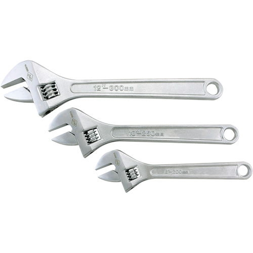 Adjustable Wrench Set, Adjustable, 3 Pieces, Imperial