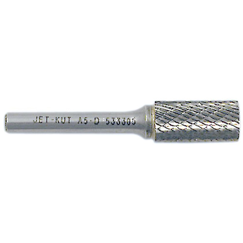 JET-KUT® Cylindrical Shape Burr, 1/2" Dia., 1/4" Shank, 1" Depth of Cut