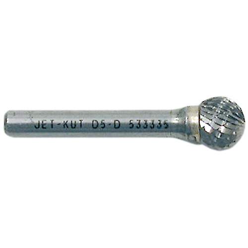 Jet-Kut® Ball Shape Bur, 1/4" Dia., 1/4" Shank, 7/32" Depth of Cut