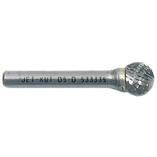 Ball Shape Bur, 1/2" Dia., 1/4" Shank, 7/16" Depth of Cut