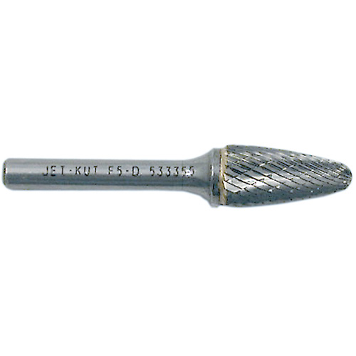 F1-D JET-KUT® Tree Shape Burr with Radius End, 1/4" Dia., 5/8" Depth of Cut