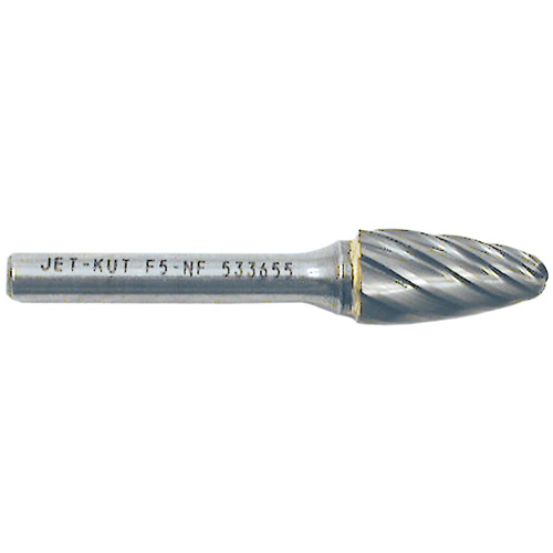 F5-NF 1/4" Round Nose Shape Bur for Aluminum/Non-Ferrous Materials, 1/2" Dia.