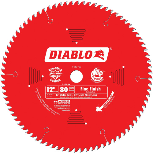 Contractor Saw Blades - Fine Finishing Saw Blades, 12", 80 Teeth, Wood Use