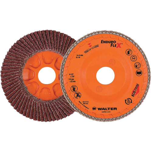 Enduro-Flex™ Flap Disc, 4-1/2" x 7/8", Type 27, 40 Grit, Zirconia Alumina