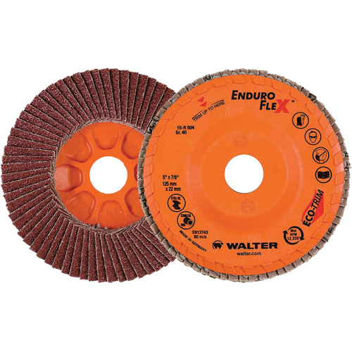 Enduro-Flex™ Flap Disc, 5" x 7/8", Type 27, 80 Grit, Zirconia Alumina