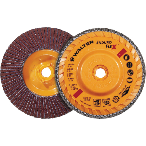 Enduro-Flex™ Flap Disc, 7" x 7/8", Type 27, 40 Grit, Zirconia Alumina