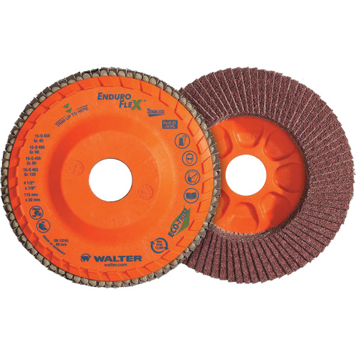 Enduro-Flex™ Stainless Flap Disc, 4-1/2" x 7/8", Type 27, 60 Grit, Zirconia Alumina
