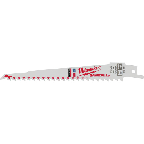 Sawzall® Reciprocating Saw Blades, Bi-Metal, 5 TPI, 6" L x 3/4" W