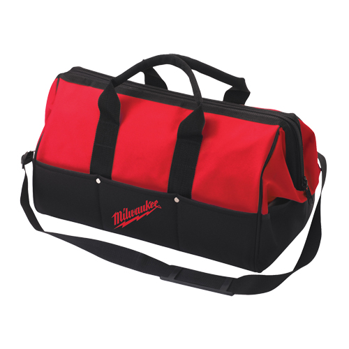 Water-Resistant Contractor Tool Bag, Polyester, 1 Pockets, Red