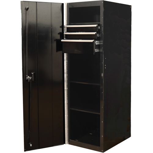 RX Series Side Cabinet, 3 Drawers, 19" W x 25" D x 61" H, Black