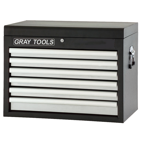 Top Chest - 6 Drawers, 26" W, 6 Drawers, Black