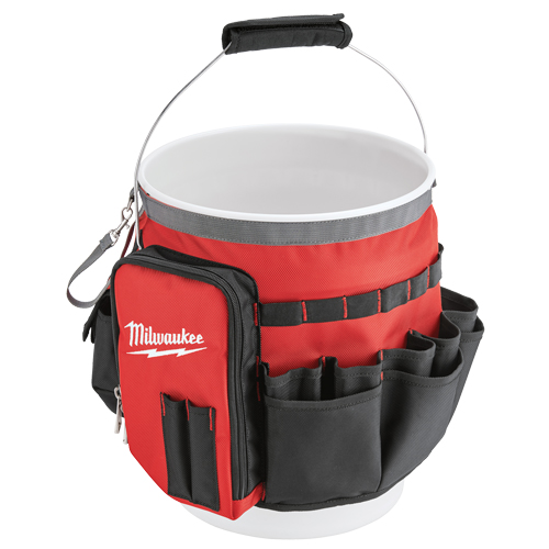 Bucket Organizer Bag, 10" L x 10" W x 13-1/2" H, Nylon, Red