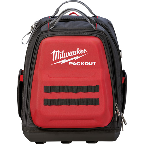 Packout™ Backpack, 15-3/4" L x 11-4/5" W, Black/Red, Ballistic