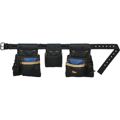 Deluxe Tool Belt Combo, Polyester, Black