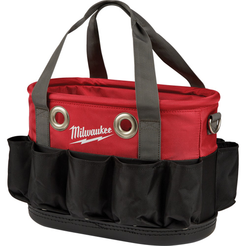 Utility Oval Bag, Ballistic Nylon, 24 Pockets, Black/Red