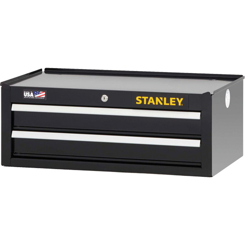 300 Series Middle Tool Chest, 26" W, 2 Drawers, Black