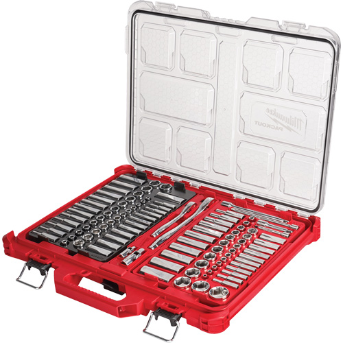 Ratchet & Socket Set with Packout™ Low-Profile Organizer, 106 Pcs, 1/4"/3/8" Drive Size, Deep