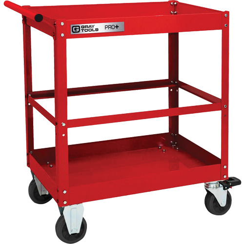 PRO+ Series Heavy-Duty Utility Cart, 2 Tiers, 30-1/5" x 38-1/3" x 19-1/2"