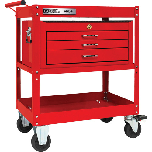 PRO+ Series Heavy-Duty Utility Cart with Intermediate Chest, 2 Tiers, 30-1/5" x 38-1/3" x 19-1/2"