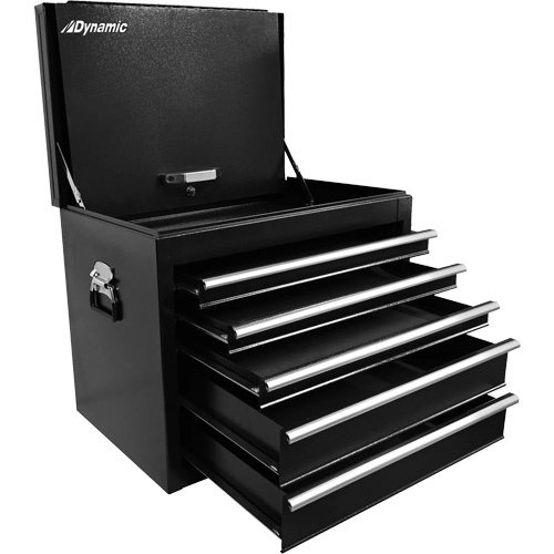 Truck Tool Box, 27" W, 5 Drawers, Black