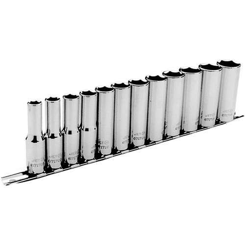 Metric Socket Set, 12 Pcs, 3/8" Drive Size, Deep