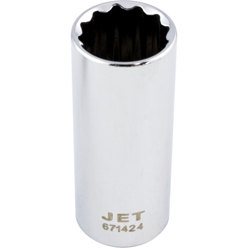 Chrome Socket, 3/4", 3/8" Drive, 12 Points, Deep