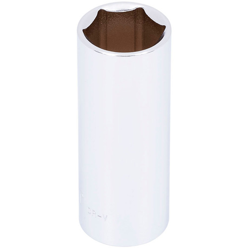 Chrome Socket, Impact/Power, 1-1/8", 1/2" Drive, 6 Points, Deep