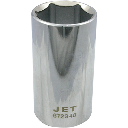Chrome Socket, 1-1/4", 1/2" Drive, 6 Points, Deep