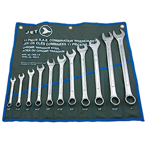 11-Piece SAE Raised Panel Combination Wrench Set, Combination, 11 Pieces, Imperial