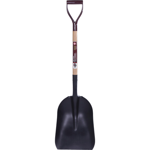 Grain & Coal Scoop Shovel, Wood, Tempered Steel Blade, D-Grip Handle
