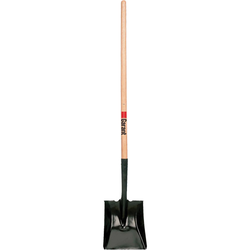 Square Point Shovel, Wood, Tempered Steel Blade, Straight Handle, 42" Long