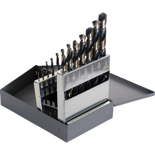 CLE-FORCE Drill Sets, 15 Pieces, High Speed Steel