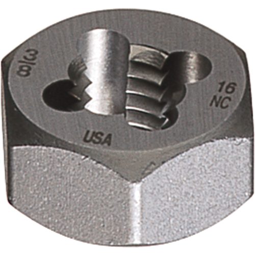 CLE-LINE Hexagon Rethreading Dies, Bright Finish, 1/4"-20 Thread, High Speed Steel