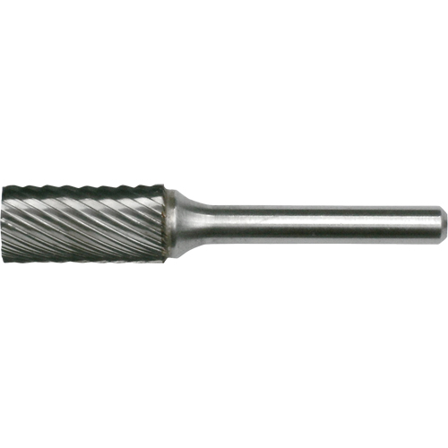 CLEVELAND Solid Carbide Burrs - Cylinder Shape with No End Cut, SA-2, 5/16" Dia., 1/4" Shank