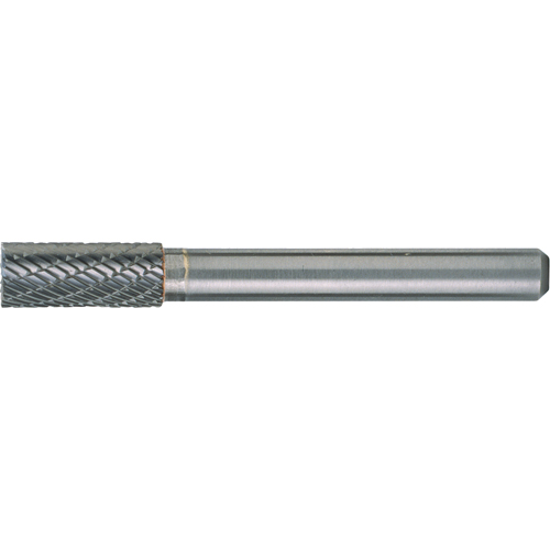 CLEVELAND Solid Carbide Burrs - Cylinder Shape with End Cut, SB-43, 1/8" Dia., 1/8" Shank, 9/16" Depth of Cut