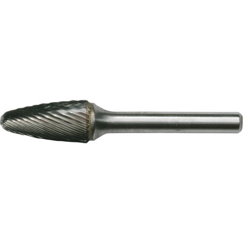CLEVELAND Solid Carbide Burrs - Tree Shape with Ball Nose, SF-51, 6.35 mm Dia., 12.7 mm Depth of Cut