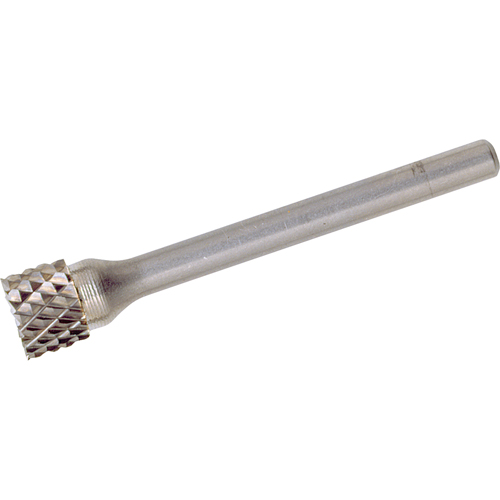CLEVELAND Solid Carbide Burrs - Cylinder Shape with End Cut, SB-1, 1/4" Dia., 1/4" Shank, 5/8" Depth of Cut