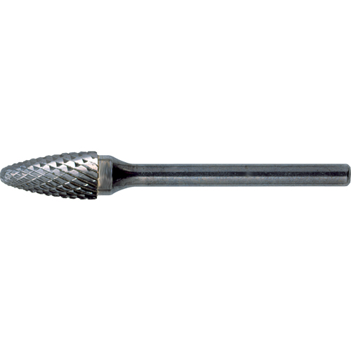 CLEVELAND Solid Carbide Burrs - Tree Shape with Ball Nose, SF-6, 5/8" Dia., 1" Depth of Cut