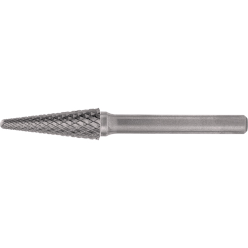 CLEVELAND Solid Carbide Burrs - Taper Shape Radius End 14°, 1/4" Shank