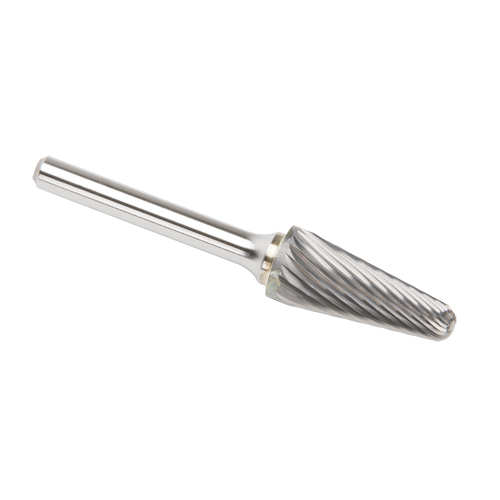 CLEVELAND Solid Carbide Burrs - Taper Shape Radius End 14°, 1/4" Shank