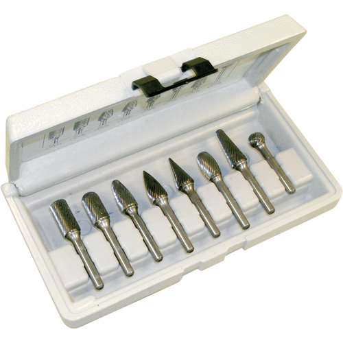 CLEVELAND Right Hand Spiral Burr Sets, 8 Pieces