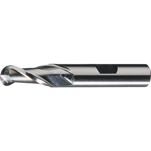 CLEVELAND Centre Cutting Ball Nose Single End Finishers, 1/2" Dia., 2 Flutes, Cobalt
