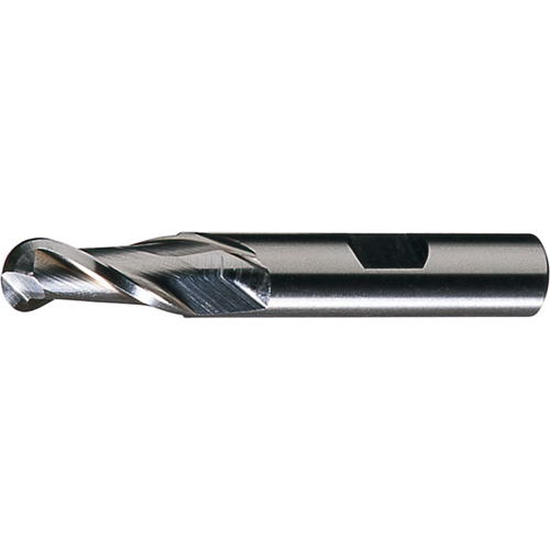 CLEVELAND Centre Cutting Ball Nose Single End Finishers, 3/4" Dia., 2 Flutes, High Speed Steel