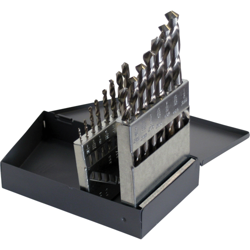 CLE-LINE Drill Sets, 15 Pieces, High Speed Steel