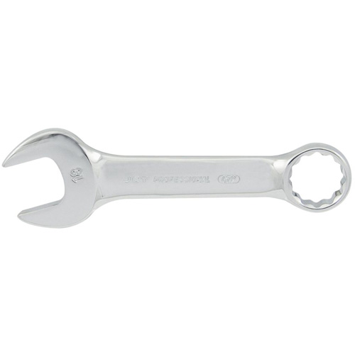 Fully Polished Stubby Combination Wrench, 12 Point, 17 mm, Chrome Finish