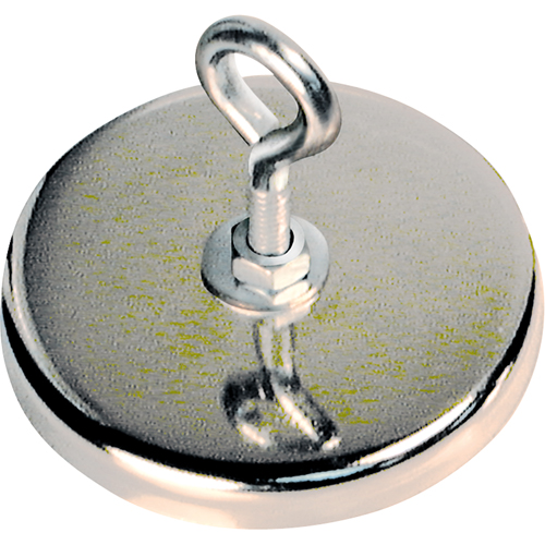Low Profile Cup Magnets, 3-3/16" Dia., 140 lbs. Pull